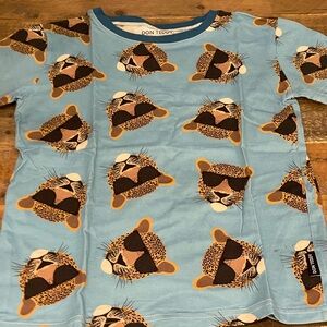 Don Teddy Blue Leopard Print T-Shirt